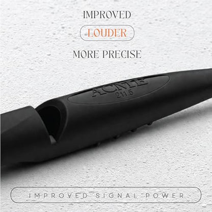 ACME Alpha 211.5 Professional Dog Training Whistle with Enhanced Ergonomic Grip. BPA-Free Plastic. 110 dBA. Long Range. Standardized Frequency. Weatherproof. Made in the UK (Black) - color: Black