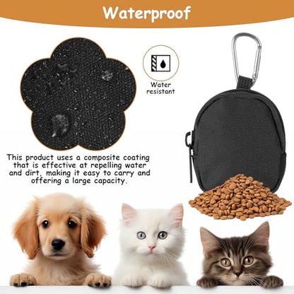Tucnoeu 3 Pcs Dog Treat Pouch, Dog Training Reward Pouch,Waterproof Small Dogs Treat Bag for Leash,Reusable Dogs Treats Container with Carabiner,Zipper Closure to Avoid Spilling