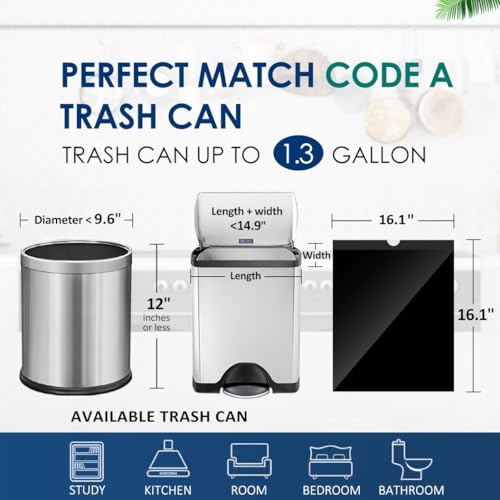 1.3 Gallon 100 Counts Strong Drawstring Trash Bags Garbage Bags by RayPard, 1, 1.2, 1.3 Gal Small Plastic Bags, Trash Can Liners for Home Office Kitchen Bathroom Bedroom, Waste Basket Liners (Black) - style: 100-1.3 Gallon-Black
