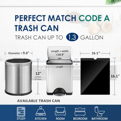 1.3 Gallon 100 Counts Strong Drawstring Trash Bags Garbage Bags by RayPard, 1, 1.2, 1.3 Gal Small Plastic Bags, Trash Can Liners for Home Office Kitchen Bathroom Bedroom, Waste Basket Liners (Black) - style: 100-1.3 Gallon-Black