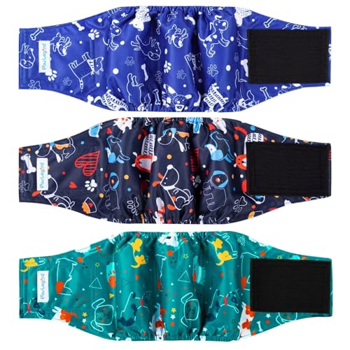 Paw Legend Washable Dogs Diapers Male Dog Belly Bands for Male Dogs Diapers Reusable Puppy & Doggie Diapers Male - color: Cute Dog, size: X-Small