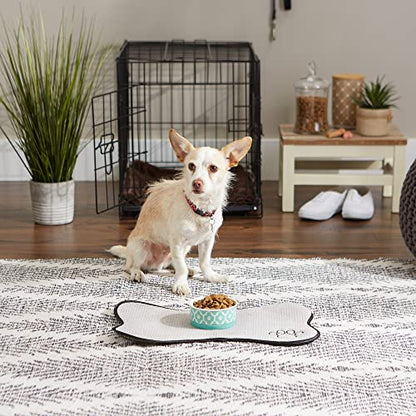 Bone Dry Lattice Collection Pet Bowl & Canister, Single Dish, Small 4.25x2", Aqua - color: Aqua, size: Small Single Dish, 4.25x2"