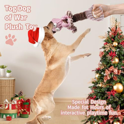 YZHDUXIU Octopus Dog Squeak Toys, Plush Tug of War Dog Toy with Crinkle | Dual sounds: squeaker plus crinkle paper; elastic spring for tug play; soft PP cotton; for dogs 5 to 40 lbs; machine washable - color: Purple Octopus