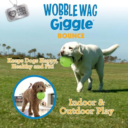 Wobble Wag Giggle Bounce Interactive Dog Toy- Sound Making Bouncing Ball for Dogs Ages Indoor & Outdoor Play, Soft & Durable with Easy Grip Design- Pets Know Best - style: Bounce