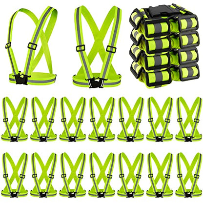 Hercicy 30 Pcs Reflective Vest High Visibility Safety Vests, Adjustable Running Gear Straps Lightweight Reflector for Construction (Yellow) - color: Yellow