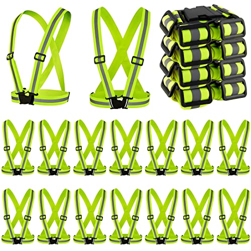 Hercicy 30 Pcs Reflective Vest High Visibility Safety Vests, Adjustable Running Gear Straps Lightweight Reflector for Construction (Yellow) - color: Yellow