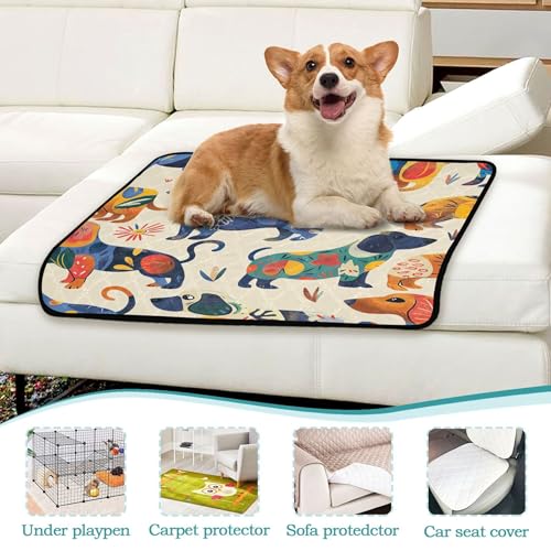 Qilmy Dogs Pet Mat, Waterproof Reusable Dog Training Pad Anti-Slip Pet Creat Pad for Small Medium Large Dogs and Cats