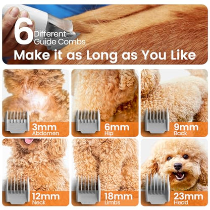 oneisall Dog Grooming Vacuum, Pet Grooming Vacuum with Clipper Nail Grinder, 1.5L Dust Cup Dog deshedding Vacuum Brush with 7 Pet Grooming Tools for Shedding Pet Hair, Home Cleaning(Purple) - color: Purple
