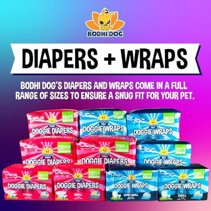 Bodhi Dog Disposable Male Dog Diapers - Super Absorbent, Leak-Proof Pee Wraps - Adjustable Fit, Comfortable Design, Advanced Moisture Control, and Wetness Indicator - Small (20 Count) - size: Small