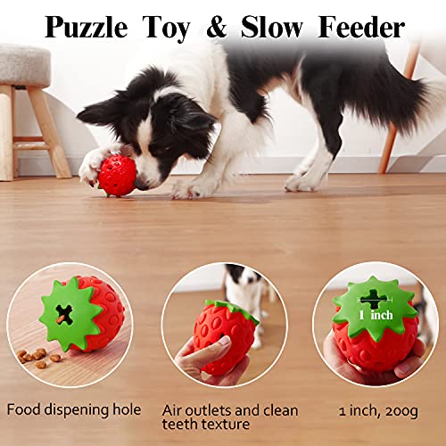 MewaJump Dog Chew Toy3 Pack Toys for Aggressive Chewers Tough Rubber Dog Toy Puzzle Pet Toys Large Breed, Puppy Teething Chew Toys Interactive Durable Toy for Medium and Large Breed - color: colorful fruit set