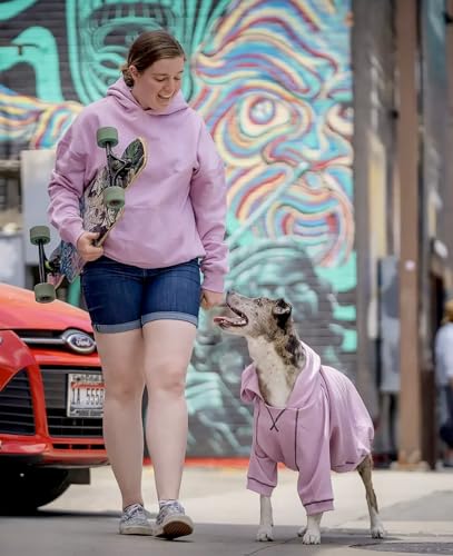 Blueberry Pet Essentials Dog Hoodie – 10 inch, Cotton‑Blend Sweatshirt with Hood, Pink Lilac, Machine‑Washable Small‑Dog Jersey - color: Dog Hoodie - Pink Lilac, size: 10 inch (Pack of 1)
