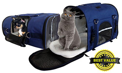 6-in-1 Sturdy Pet Carrier Backpack, Front Pack, Shoulder Bag, Pet Hand Bag, Car Seat Crate, Soft-Sided pet Carrier, Small Dog & Cat Travel Carrier, Size Large for Pets 18-21” Long, by Natuvalle. - size: L: For pets 18-21” Long, 14” High & MAX 22 Lb