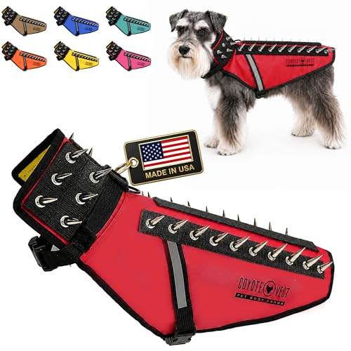 CoyoteVest Dog Harness | Stab-Resistant Protective Vest | Coyote Vest for Dogs | Defends Against Coyotes, Dogs, Birds of Prey | Reflective Safety, Made in USA (Small, Red) - color: Red, size: Small