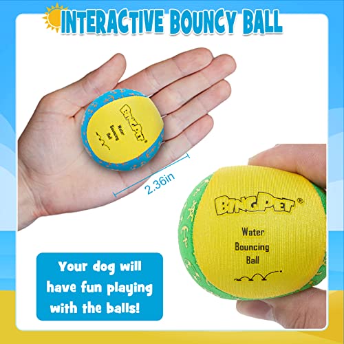 BINGPET Dog Pool Toys, Floating Dog Ball 2 Pack, Dog Water Bouncing Balls Toy, Interactive Dog Training Games Chew Balls for Small and Medium Dogs - color: Yellow