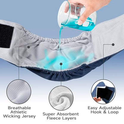 Male Belly Bands Dogs Diapers(4 Pack), Washable Reusable High Absorbing Boy Doggy Wraps Panties Doggie Puppy Pooping Potty Training Incontinence Marking Pañal para Perro Black Blue Gray Grey Small - color: Black Blue Gray Grey, size: Small (11"-14")