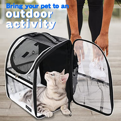 BAGLHER Cat Carrier Backpack, Airline Approved Pet Travel Carrier with Fleece Pad for Puppy and Small Animals - color: Grey2, size: Non-Expandable