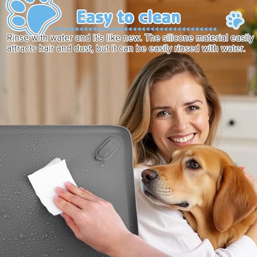 Pee Pad Holder for Dogs, 24" x 24" Non-Slip Silicone Dog Puppy Pad Holder, No Spill Raised Lip High Edge,Portable, Magnetic fixation，Leak-Proof Mat Holder, Square Potty Trays for Home Floor Protection - size: 24*24