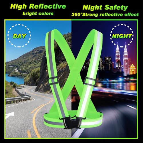 Hercicy 30 Pcs Green Reflective Vest High Visibility Safety Vest Adjustable Straps for Job Site Crew Construction Traffic Control Warehouse Use (Green) - color: Green