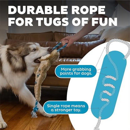 Outward Hound by Charming Pet Ropiez Rope Interactive Dog Tug Toy for Tugging Squeaky Fun, Sloth, Brown - color: Ropiez Sloth
