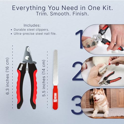 Professional Dog Nail Clippers for Large Dog - to Small Dog Clippers & Cat with Safety Guard & Ergonomic Easy Grip, Dog Nail Clippers/Dog Nail Trimmer and Cat Nail Clipper for Safe Grooming