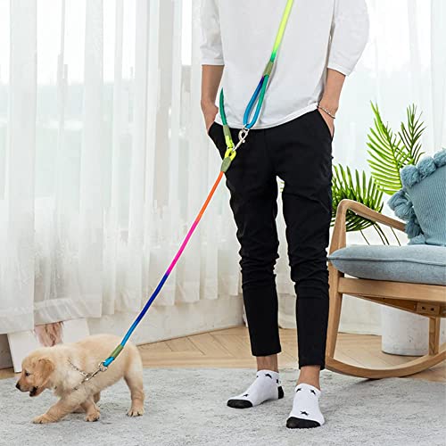 Hands Free Dog Leash Crossbody Dog Running Leash Handsfree Pet Rope for Hiking Training Heavy Duty Reflective Pet Walking Belt - color: Multicolor
