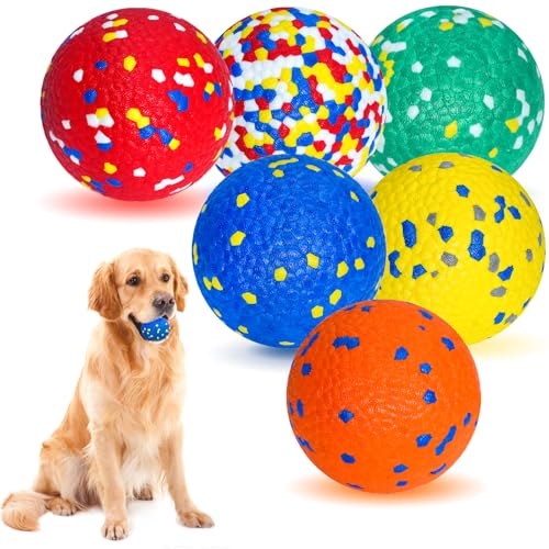 6 Pack Dog Balls for Aggressive Chewers, Indestructible 2.75 Inch ETPU Pet Toys, Soft Bouncy Floating Tennis Balls for Training, Fetch & Water Play, for Small Medium Large Dogs & Strong Chewers.