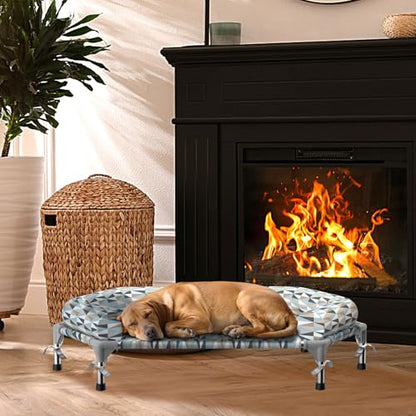Orthopedic Dog Bed - Beds Bolster,Cooling Elevated Dog Beds with Metal Frame,Raised Dogs Bed,Easy to Assemble,Up to 80 lbs,Medium - size: Bolster M