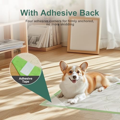 Dog Pee Pads 50Counts, 24"X36" Disposable Pee Pads for Dogs with 4 Sticky Corners, Leak-Proof 6Layers Thicken Puppy Pee Pads Extra Large, Non-Slip Puppy Training Pads for Crate/Cage/Carrier - size: 24" x 36" (50 Ct)