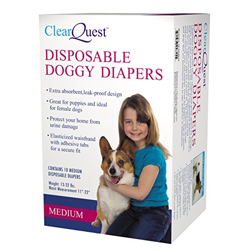 ClearQuest Disposable Doggy Diapers, Super Absorbent Leak-Proof Pet Diapers - size: Medium