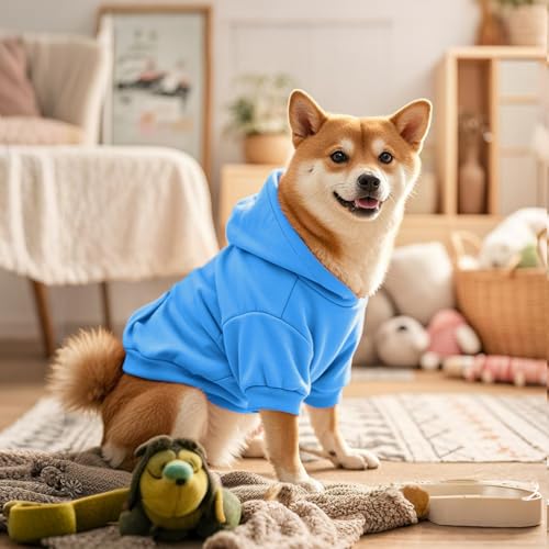 Idepet Pet Dog Hoodies Dog Clothes for Small Dogs Vest Chihuahua Clothes Warm Coat Jacket Autumn Puppy Outfits Cats Dogs Clothing(S,Dark Blue) - color: Dark Blue, size: Small