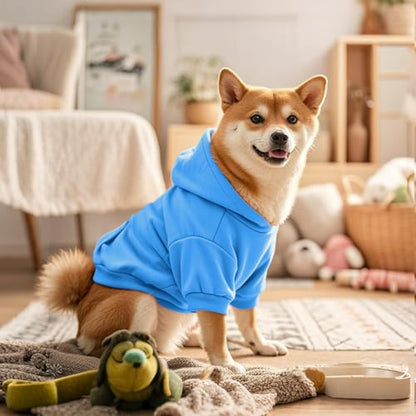 Idepet Pet Dog Hoodies Dog Clothes for Small Dogs Vest Chihuahua Clothes Warm Coat Jacket Autumn Puppy Outfits Cats Dogs Clothing(S,Dark Blue) - color: Dark Blue, size: Small