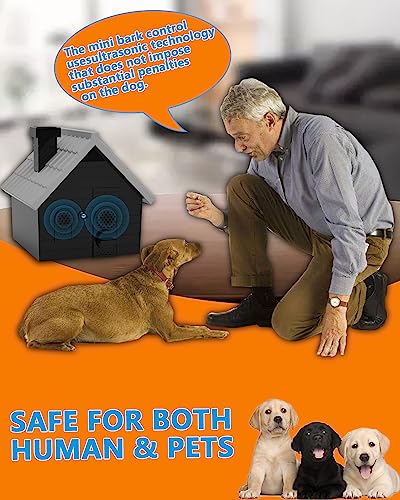 Dog Barking Control Devices, Anti Barking Device Ultrasonic Dog Barking Deterrent with 4 Modes, Stop Barking Dog Devices Up to 50 Ft Range, 2 in 1 Weatherproof Bark Control Device Outdoor Indoor | Multi-distance Intelligent Detection，Correct Bad Behaviors
