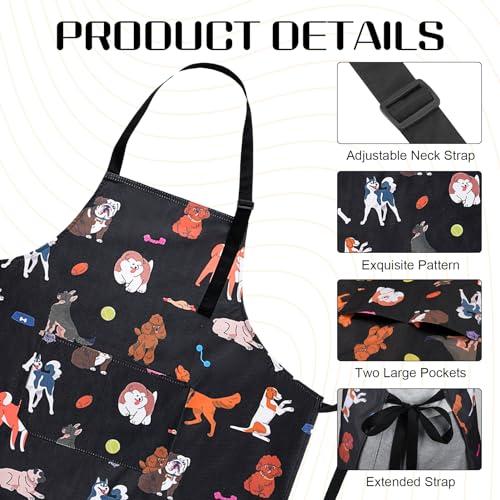 Dog Grooming Waterproof Apron with 2 Pockets, Cute Animals Puppy Dog Pets Apron - style: Cute Animals