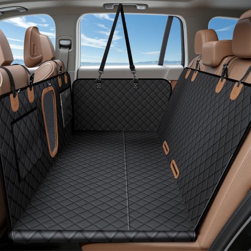 A-Pce 2025 Upgraded 600D Oxford Dog Car Seat Cover for Pets, Waterproof Scratch Resistant Nonslip Back Seat Protector, Heavy Duty Durable Pet Travel Hammock for Sedan SUV, Black - size: Standard