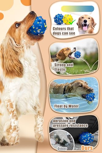 Moonorange 1.96'' Dog Balls for Dogs Aggressive Chewers Indestructible Tennis Durable Bouncy Interactive Dog Toy Balls for Fetch Game Floating Training(Blue Small) - color: Blue-Small