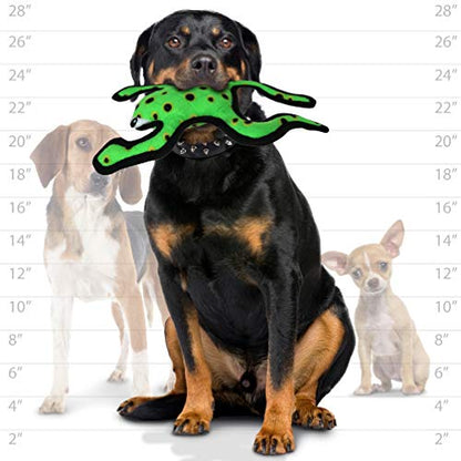 TUFFY - World's Tuffest Soft Dog Toy - Desert Phrog Leaping - Squeakers - Multiple Layers. Made Durable, Strong & Tough. Interactive Play (Tug, Toss & Fetch). Machine Washable & Floats - color: Green Leaping Phrog