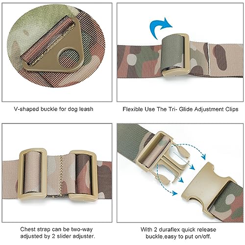 EXCELLENT ELITE SPANKER Tactical Dog Vest Training Military Patrol Service Dog Harness Easy Control Adjustable No-Pull Nylon Pet Harness with Handle for Small Medium Large Dogs(MCP-XS) - color: MCP, size: XS