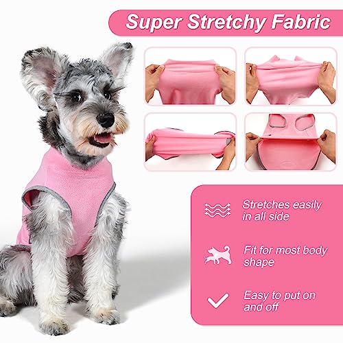 cyeollo 2 Pack Fleece Dog Sweater Vest Dog Sweatshirt Reflective Lightweight Doggie Clothes for Small Dogs Girl Pet Apparel, Pink & Fuschia S - color: Pink & Fuschia, size: Small