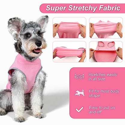 cyeollo 2 Pack Fleece Dog Sweater Vest Dog Sweatshirt Reflective Lightweight Doggie Clothes for Small Dogs Girl Pet Apparel, Pink & Fuschia S - color: Pink & Fuschia, size: Small