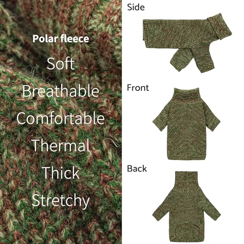 Fitwarm Knitted Turtleneck Dog Sweater, Thermal Dog Winter Clothes for Small Dogs Boy Girl, Holiday Pet Outfit, Heather Green, XS - color: Heather Green, size: X-Small
