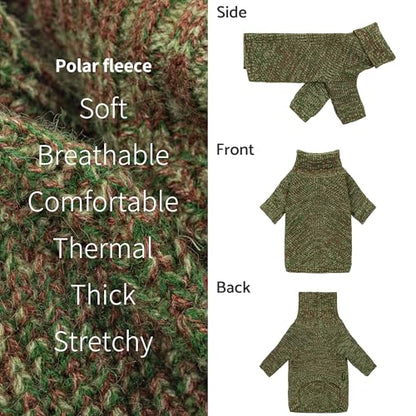 Fitwarm Knitted Turtleneck Dog Sweater, Thermal Dog Winter Clothes for Small Dogs Boy Girl, Holiday Pet Outfit, Heather Green, Small - color: Heather Green, size: Small
