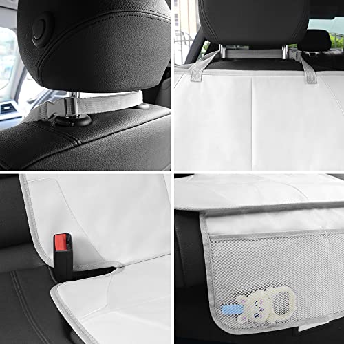 Meolsaek Car Seat Protector for Child Car Seat, Durable 600D Fabric Waterproof Car Seat Cover with Thick Pad Non-Slip Backing，No Imprints (Light Gray-1 pc) - color: Light gray-1 pc