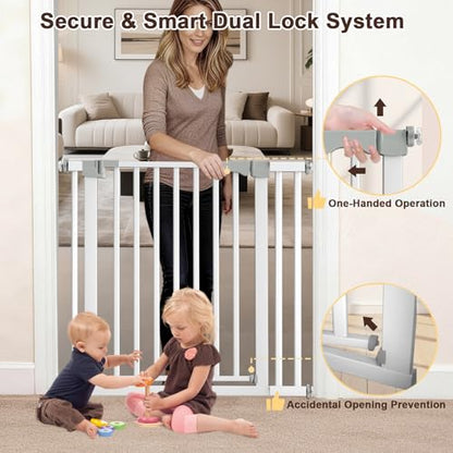 30-41 Inch Extra Wide Outdoor Baby Gate/Dog Gate, Indoor Pet Gate for Doorways, Hallways and Stairs No Drilling, Auto Close, Pressure Mounted Safety gate for Babies,Pets,White - size: White 30-41 inches wide