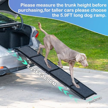 Uross Dog Ramp for Car 63" Long - Collapsible Pet Ramps for Large Dogs SUV Truck Folding Outdoor Dog Ramp for Porch Steps - size: 63" L x 17.3" W
