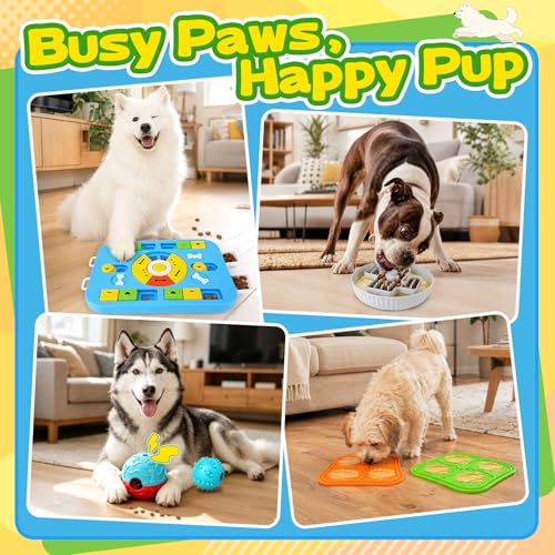 Forfon 10 Pack Complete Dog Puzzle Toy Set for All Breeds, Upgraded Enrichment Toys with Lick Mat & Slow Feeder Bowl, Suction Cup Design, Keeps Dogs Busy & Mentally Stimulated - color: Expert Dog Puzzle Toys