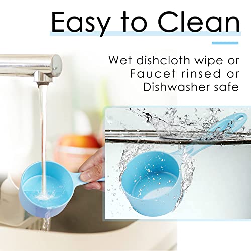 Super Design 1/2 Cup Dog Food Scoop for Container Melamine Measuring Scoop for Dogs Cats Birds and Rabbits Pet Food Feeding Scoop Dishwasher Safe - Baby Blue - color: Baby Blue ½ Cup