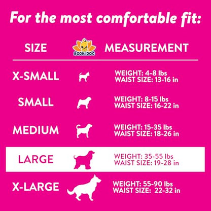 Bodhi Dog Disposable Female Dog Diapers - Super Absorbent Dog Diapers for Female Heat Cycle - Adjustable Fit Pee Wraps for Potty Training, Moisture Control & Wetness Indicator - Large (20 Count) - size: Large (Pack of 20)