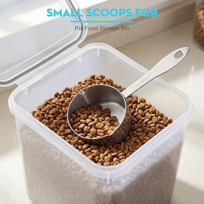 Dog Food Scoop 2.5 Cup Stainless Steel Measuring Cups Metal Pet Scooper with Inner Precision Scale Measurement for Wet Dry Dog Food(2.5 CUP) - size: 2.5 CUP
