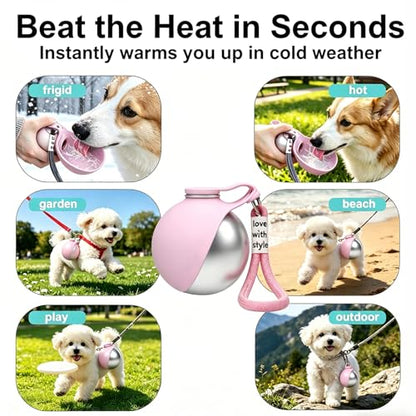 Portable Dog Water Bottle, Flip-Top Silicone Bowl Design, Insulated Hot & Cold Retention Material, One-Hand Leakproof Use, Perfect for Walking & Hiking, 10oz (Pink, No Print) - color: Pink
