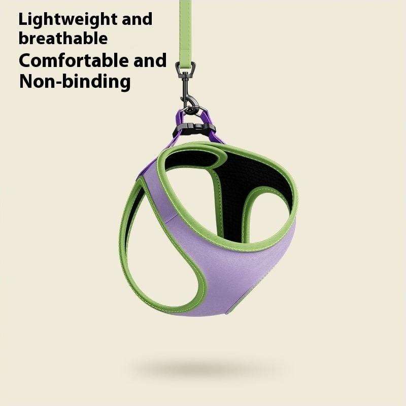 Escape-Proof Dog Harness Vest Breathable Chest Back Leash Set for Small Dogs Cats Adjustable Reflective Pet Safety Walking Vest - color: Sliver, size: XS